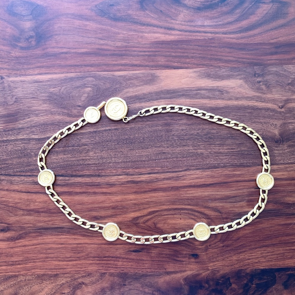 Authentic CHANEL  gold belt
